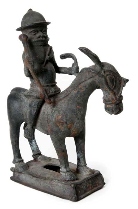 Portuguese Rider or Horsman from Benin with portuguese helmet