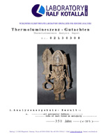 Datation par thermoluminescence d'artefacts archéologiques.