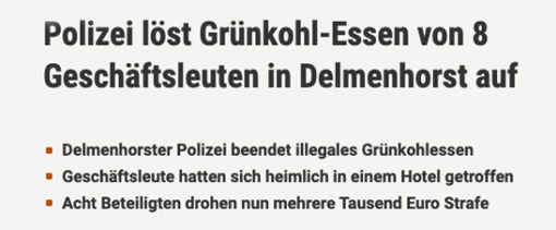 Polizei löst Grünkohlessen auf