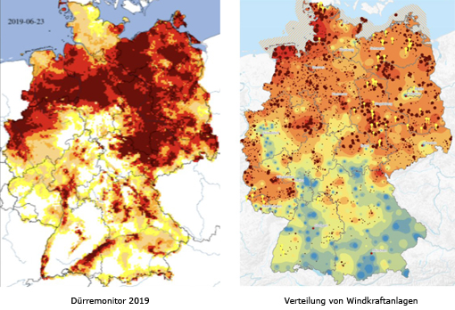 Dürre und Windkraftanlagen