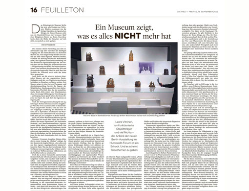 Die Welt vom 16.09.2022_Benin