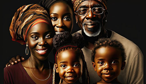 Afrikanische Familie