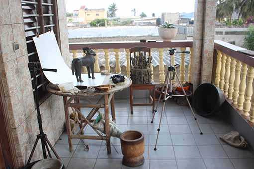 Arbeitssituation auf der Veranda Arbeitssituation