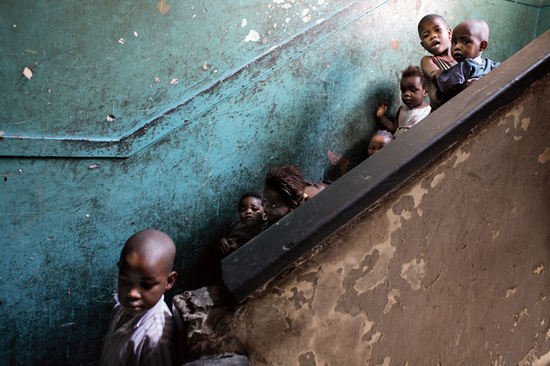 Children on Staircase